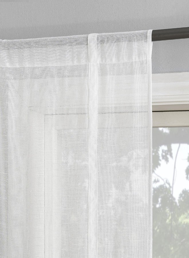 Archaeo Slub Textured Linen Blend Window Tie-up Balloon Shade, 40" x 63", White - Image 3